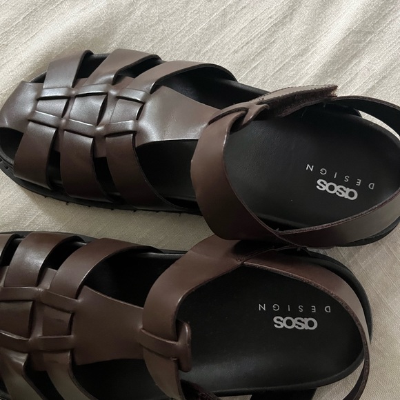  Design Brown Leather Fisherman Sandals
